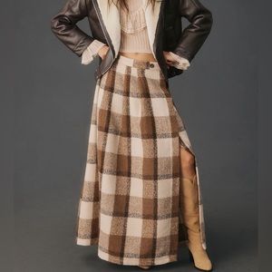 Anthropologie Porridge Cozy Blanket Maxi Skirt